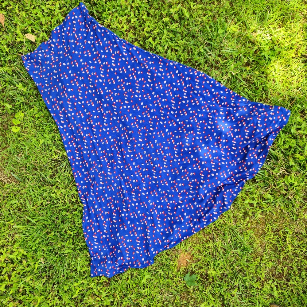 Mushroom Print Maxi Skirt Size L